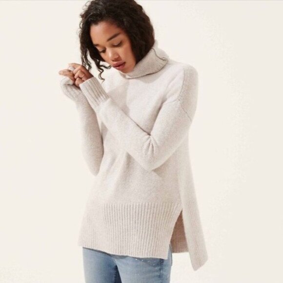 Lou & Grey Sweaters - Lou & Grey Turtleneck Sweater Tunic Neutral Minimalist Academia Oversize Soft XS